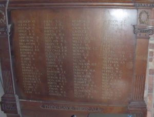 ww1 memorial plaque commemorating soldiers from YMCA Newcastle who fought in WW1