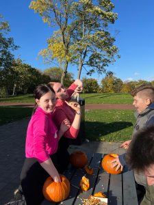 Young People Pumpkin Carving